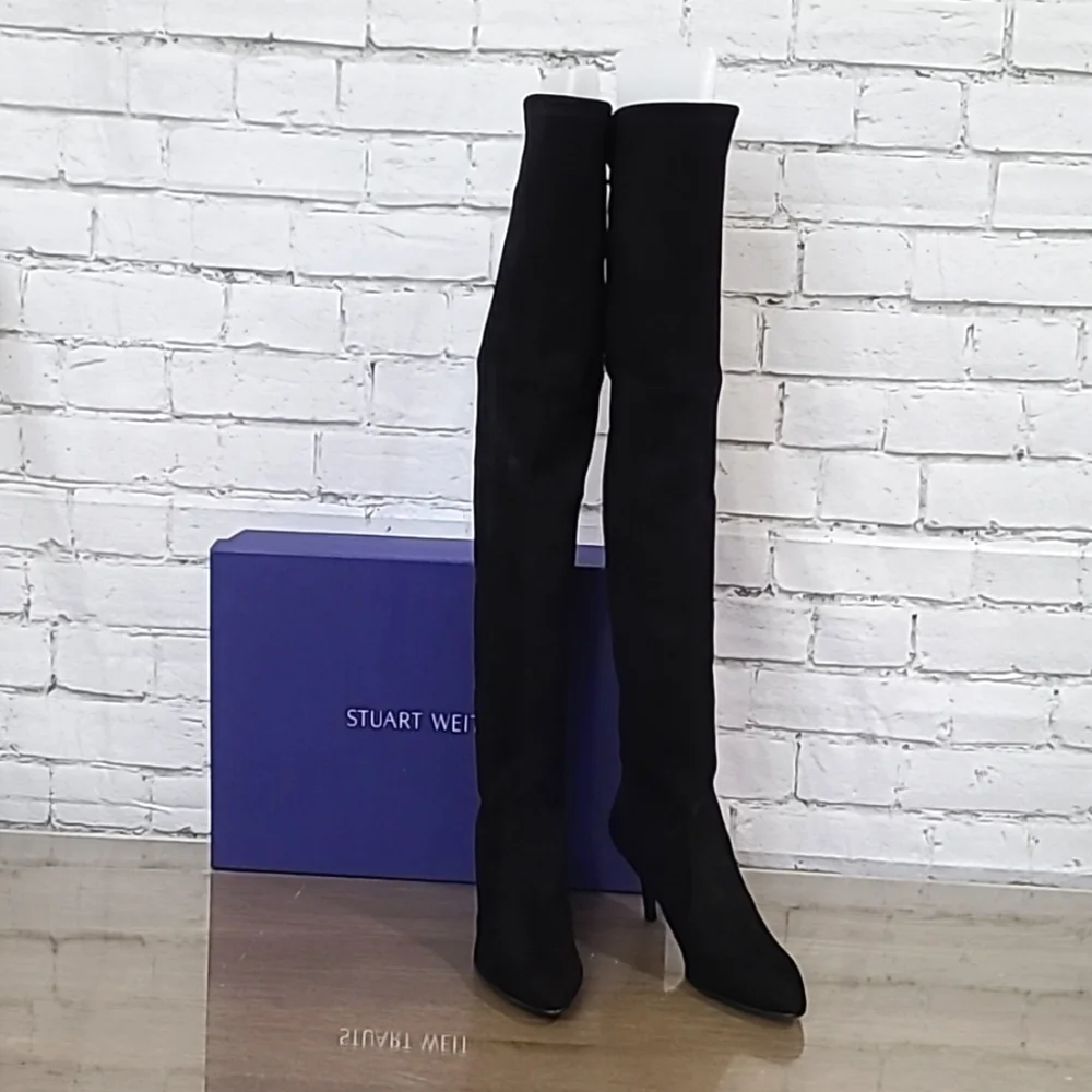 Stuart Weitzman Suede Leather Tiemodel Over-the-knee Boots in Black - NWT/NIB